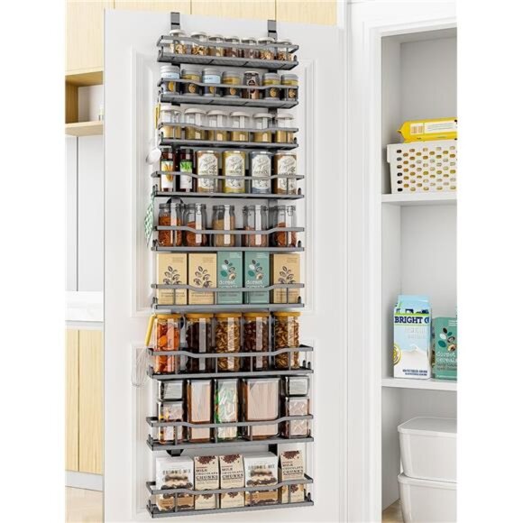 Over Door Pantry Organizer 9 Tier Adjustable Storage Rack Kitchen Bathroom Laund - Picture 1 of 7